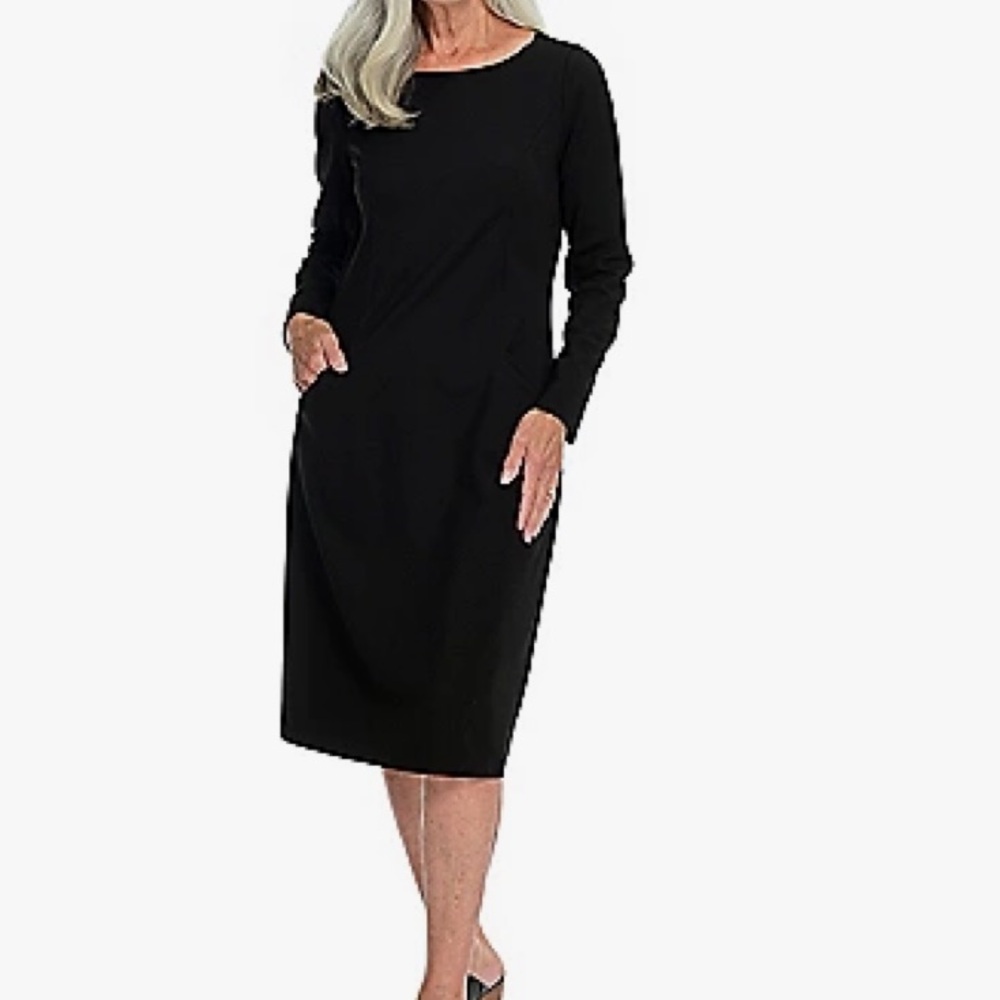 Women’s Christopher & Banks Black Ponte Long Sleeve Dress